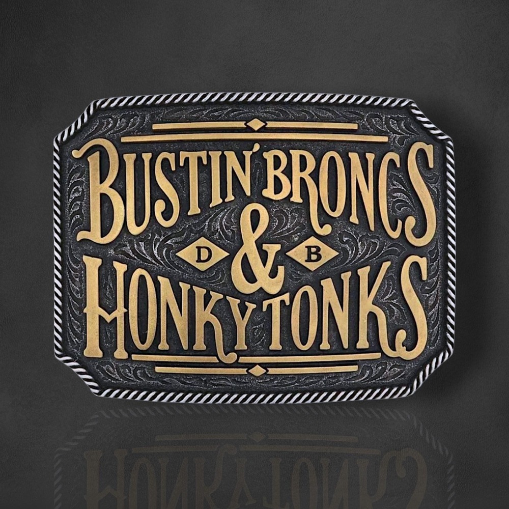 Montana Silversmiths Dale Brisby‎ Bustin Broncs  & Honky Tonks Belt Buckle ~ NEW